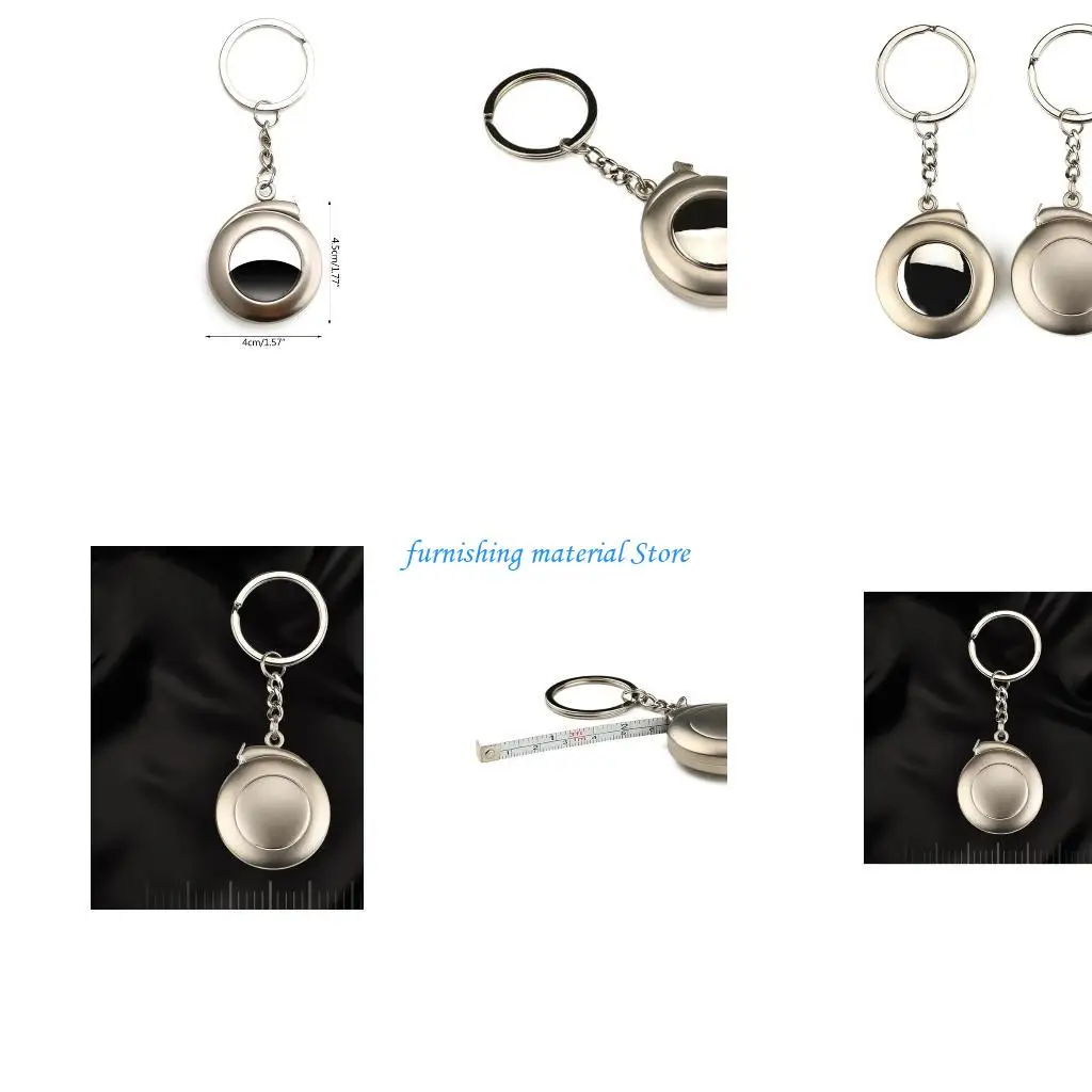 

Y5GD Father Gift Retractable Ruler Pocket Tape Measure Keychain Measurer for Home