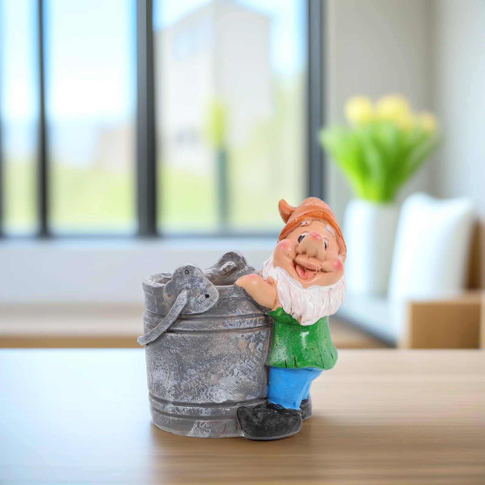 

1pc Gnome Planter Resin Flower Pot for Succulents Cactus Decorative Planting Pots Garden Miniatures Elf Statue