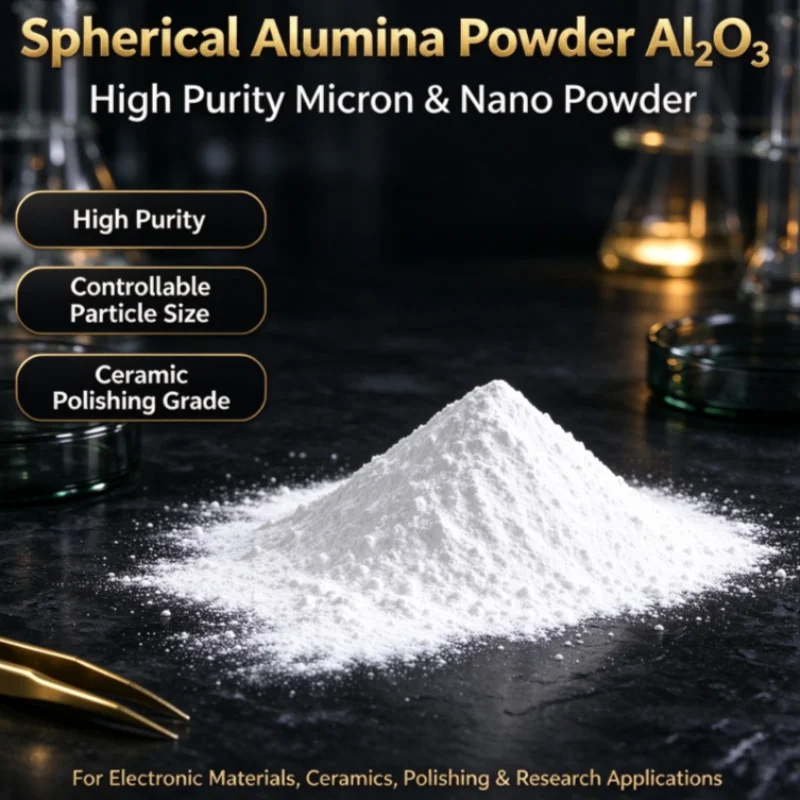 Spherical Alumina Powder Al₂O₃, High Purity Micron & Nano Alumina Powder, Ceramic Polishing Powder for Industrial & Research Use