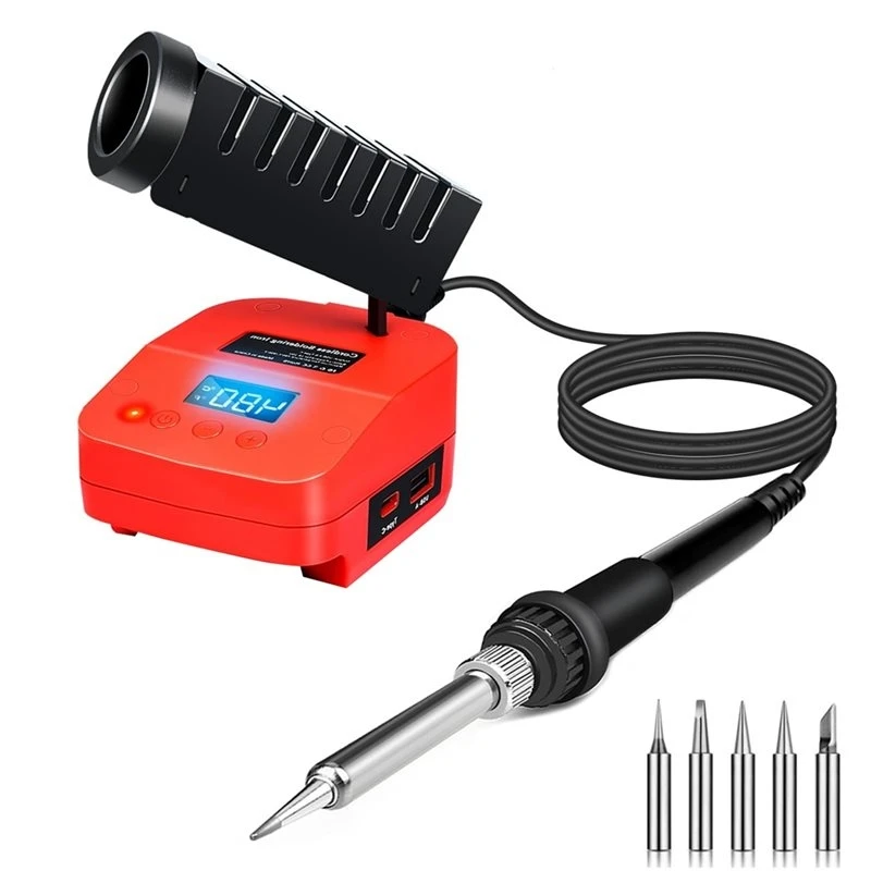 2026 Hot Style Cordless Soldering Iron For Einhell 18V PXC Power X-Change Battery,With Digital LCD Display, USB& Type-C Port