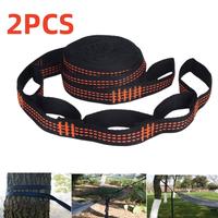 2Pcs Hammock Straps Special Reinforced Polyester Straps 5 Ring High Load-Bearing Barbed Black Outdoor Camping Hammock Straps