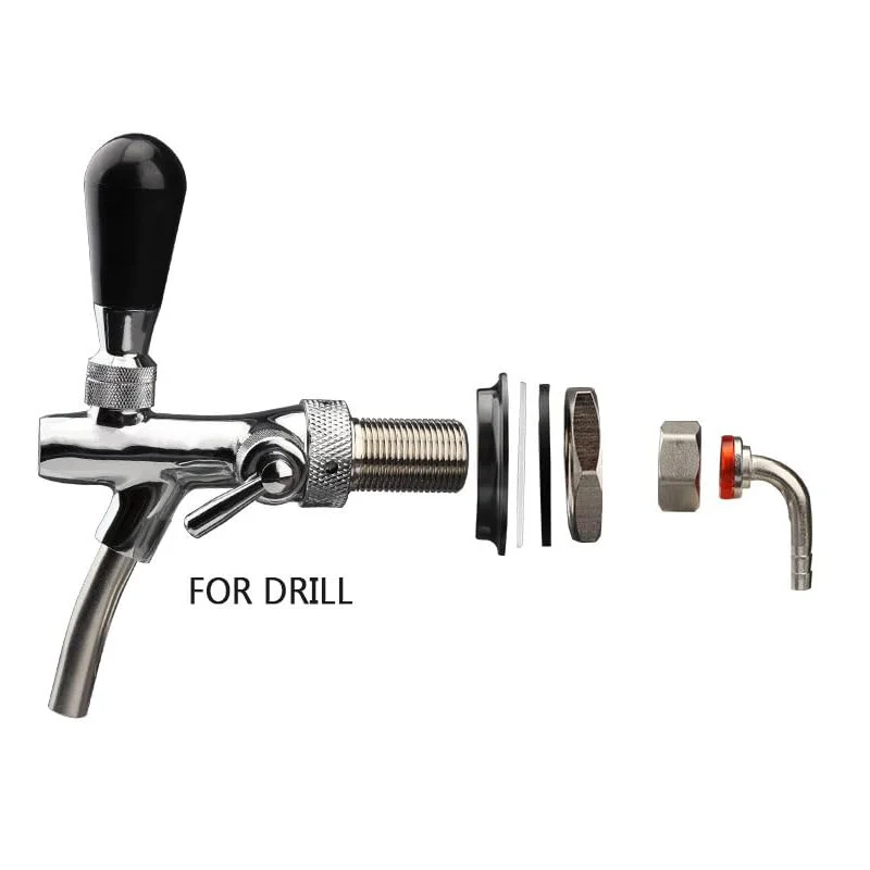 Upgraded Adjustable Beer Faucet, Stainless Steel Core Brass Body Keg Tap Faucet Draft Beer Tap Faucet with Flow Control image 6
