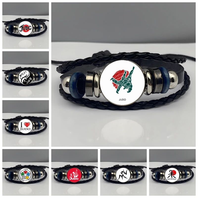 Модные-спортивные-браслеты-для-дзюдо-дзюдо-каратэ-энтузиасты-тхэквондо-стеклянный-кабошон-вязаные-кожаные-браслеты-клубные-подарки