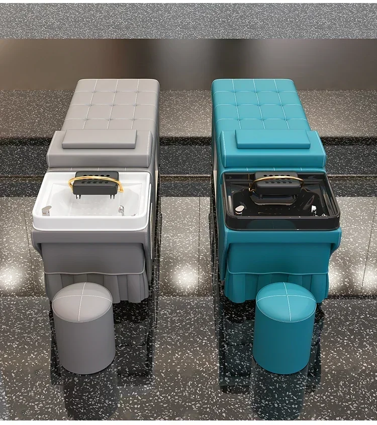 nova cama de shampoo de cabeleireiro especial para salão de beleza. Fumigação especial de circulação de água para barbearia e salão de cabeleireiro.