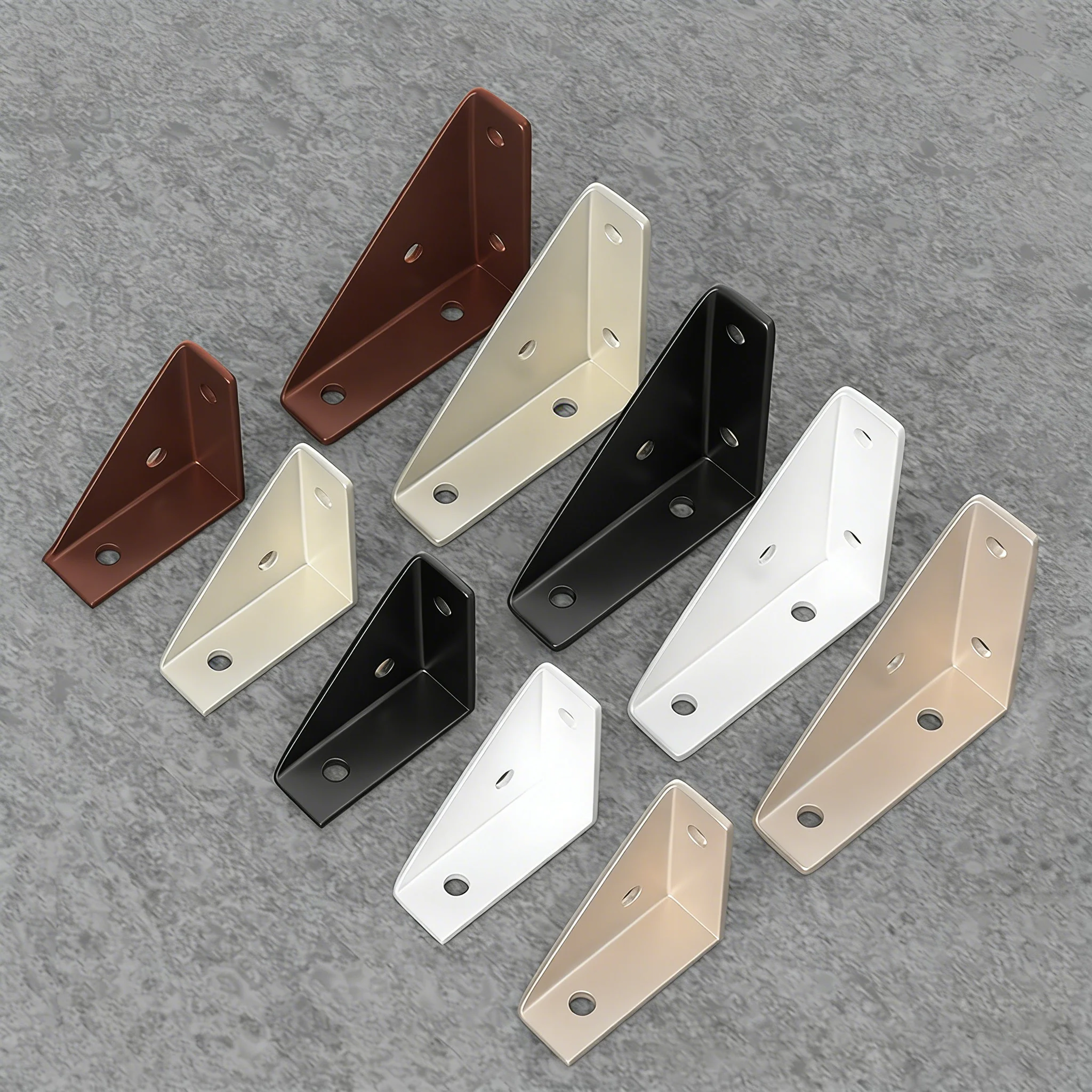 

4Pcs Right Triangle Corner Supports White Black Wooden Furniture Corner Connector Fasteners Suitable For Beds Cabinets Thickened