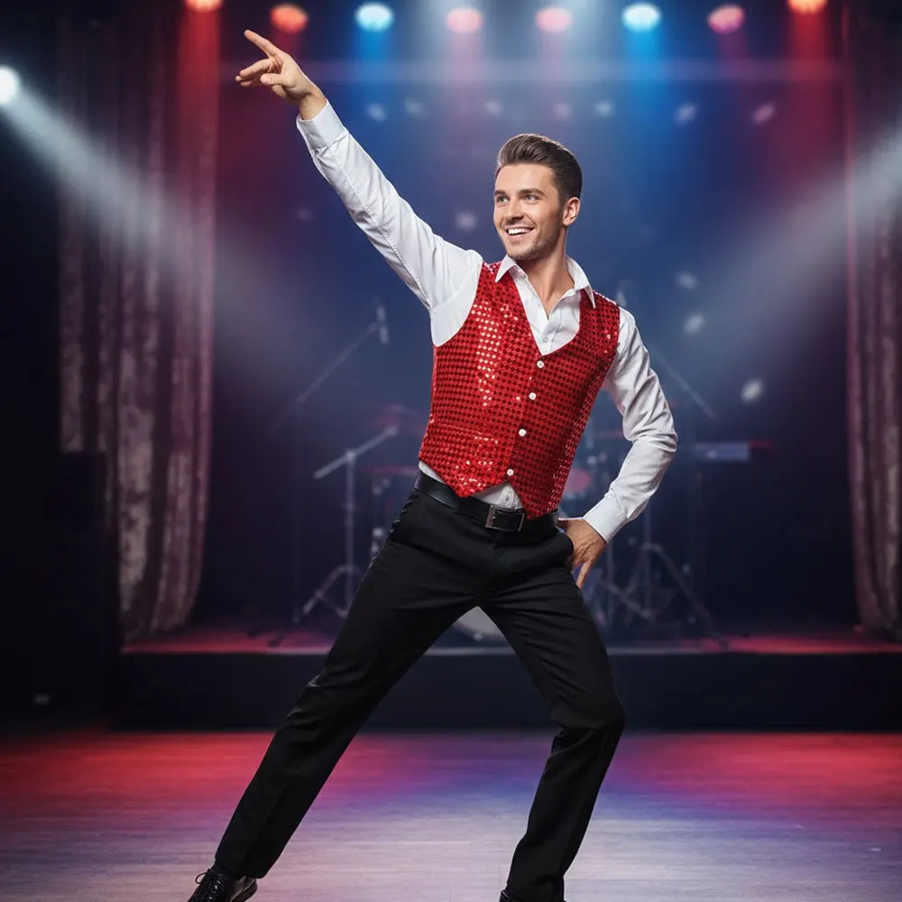 

Детский танцевальный жилет унисекс с блестками | Новый наряд для уличных и джазовых выступлений