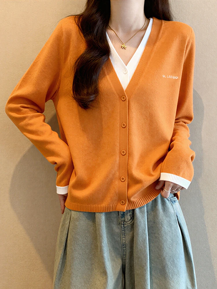 

Весенняя новинка: женский трикотажный топ большого размера, облегающий, с V-образным вырезом, стандартный крой, из тонкого хлопка, повседневная одежда