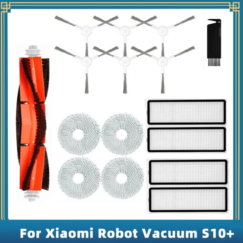 Untuk Xiaomi Robot vakum S10 + / S10 Plus B105 suku cadang penyedot debu sikat sisi utama Aksesori pel Filter Hepa