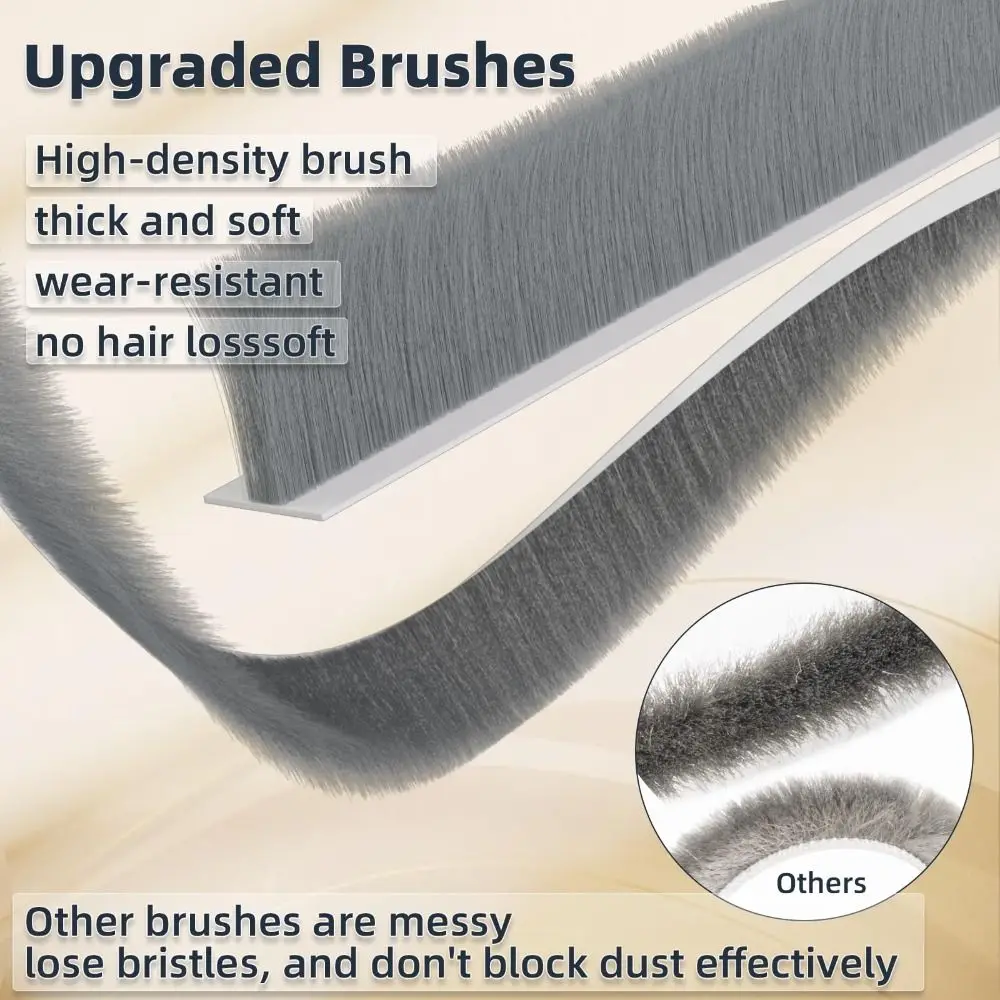 

Дверная уплотнительная лента длиной 39 дюймов, дизайн щетки, самоклеящаяся наполнитель под дверным зазором, прочный клейкий силиконовый материал под уплотнителем двери