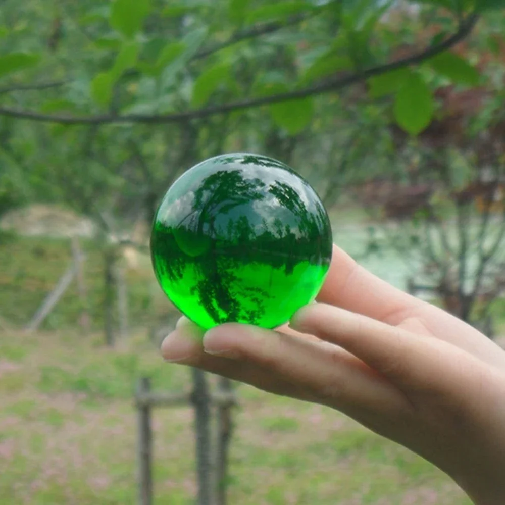 40/50/60mm Green Crystal Ball Asian Rare Stone Sphere Healing Ball Magic Living Room Home Feng Shui Decor
