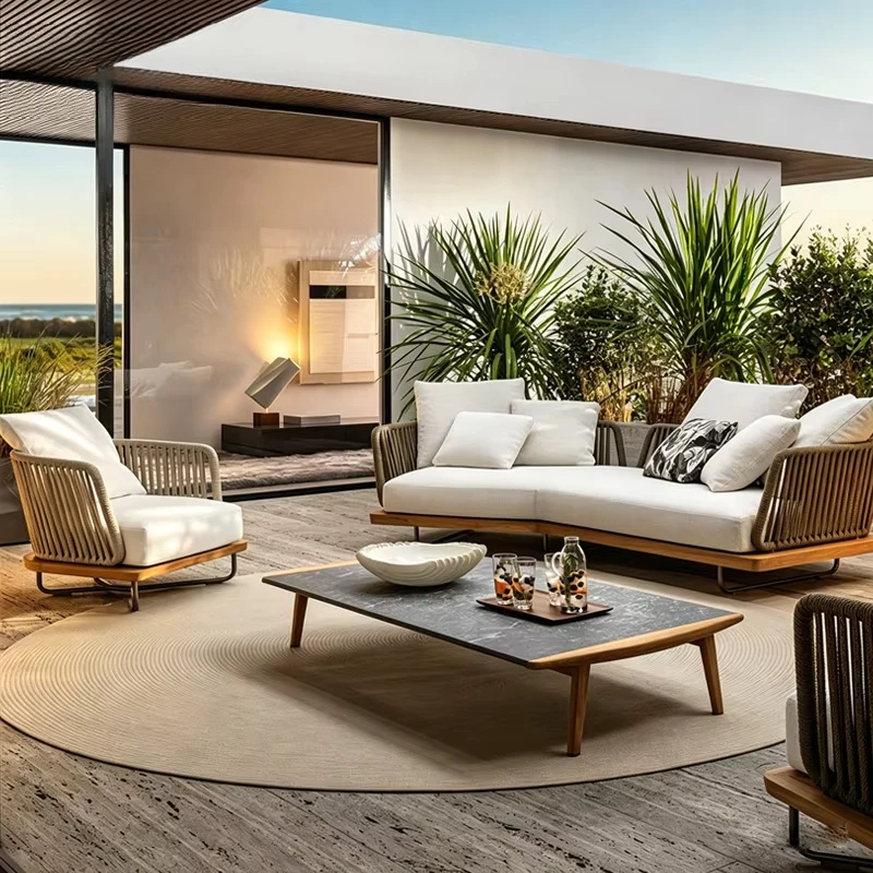 

Outdoor Aluminum Alloy Garden Sofa Set Modern Design Waterproof Durable Outdoor Furniture for Villas Hotels Courtyards Leisure
