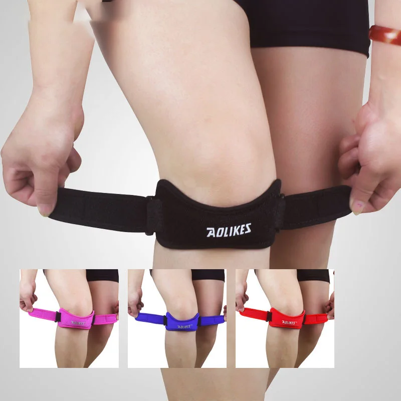 Nylon Polyester Patella Knee Strap New Black Blue Red Adjustable Sports Knee Brace Tendon Strap Protector