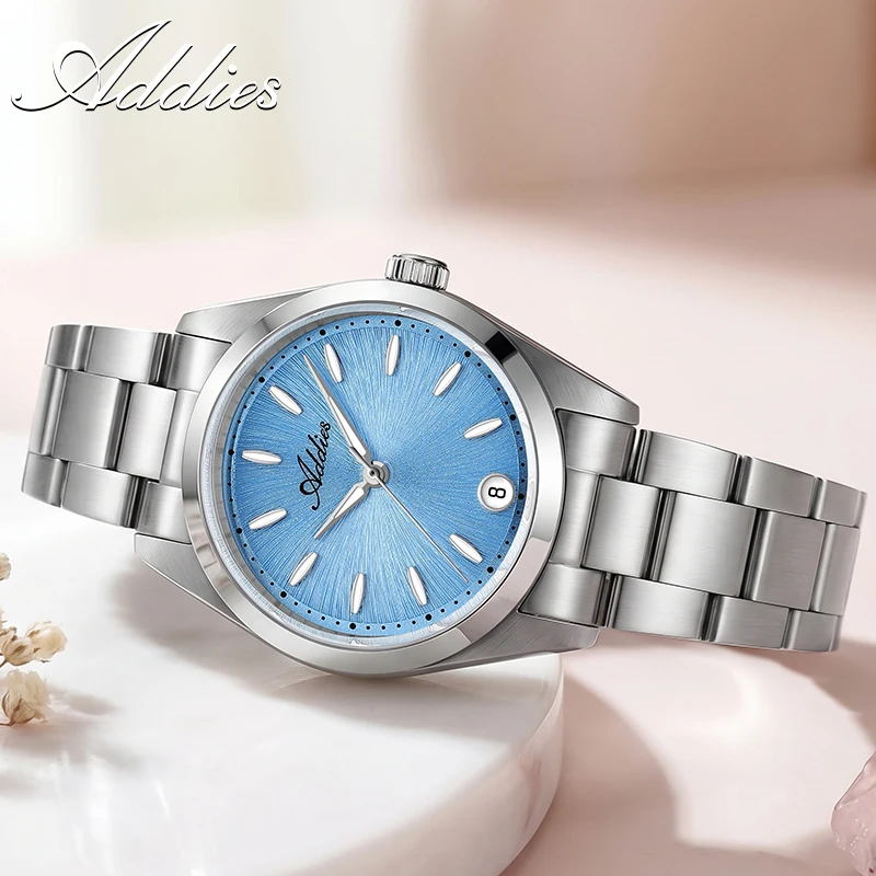 ADDIES Jam Tangan Pasangan Kristal Safir Jepang GM12 BGW9 Jam Tangan Pasangan Mewah Olahraga Tahan Air 50M Baja Tahan Karat Super Bercahaya