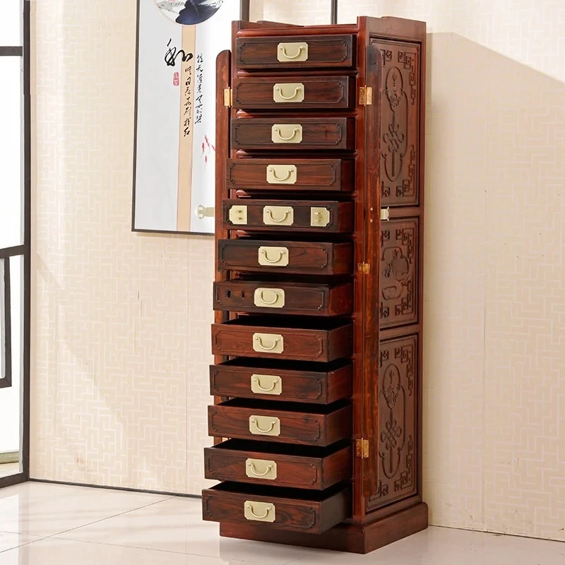 B1  Redwood Furniture Chinese Style Copper Handle Rosewood File Cabinet Chest of Drawers Storage Cabinet Long Cabinet