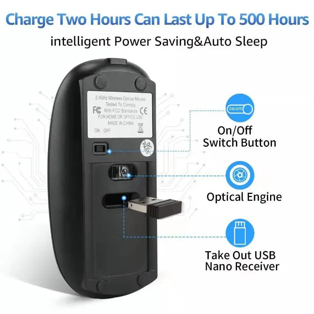 ماوس لاسلكي من النوع c+USB ماوس لاسلكي قابل لإعادة الشحن للكمبيوتر المحمول ماك بوك كتم الصوت انقر فوق ماوس سبائك الألومنيوم #3