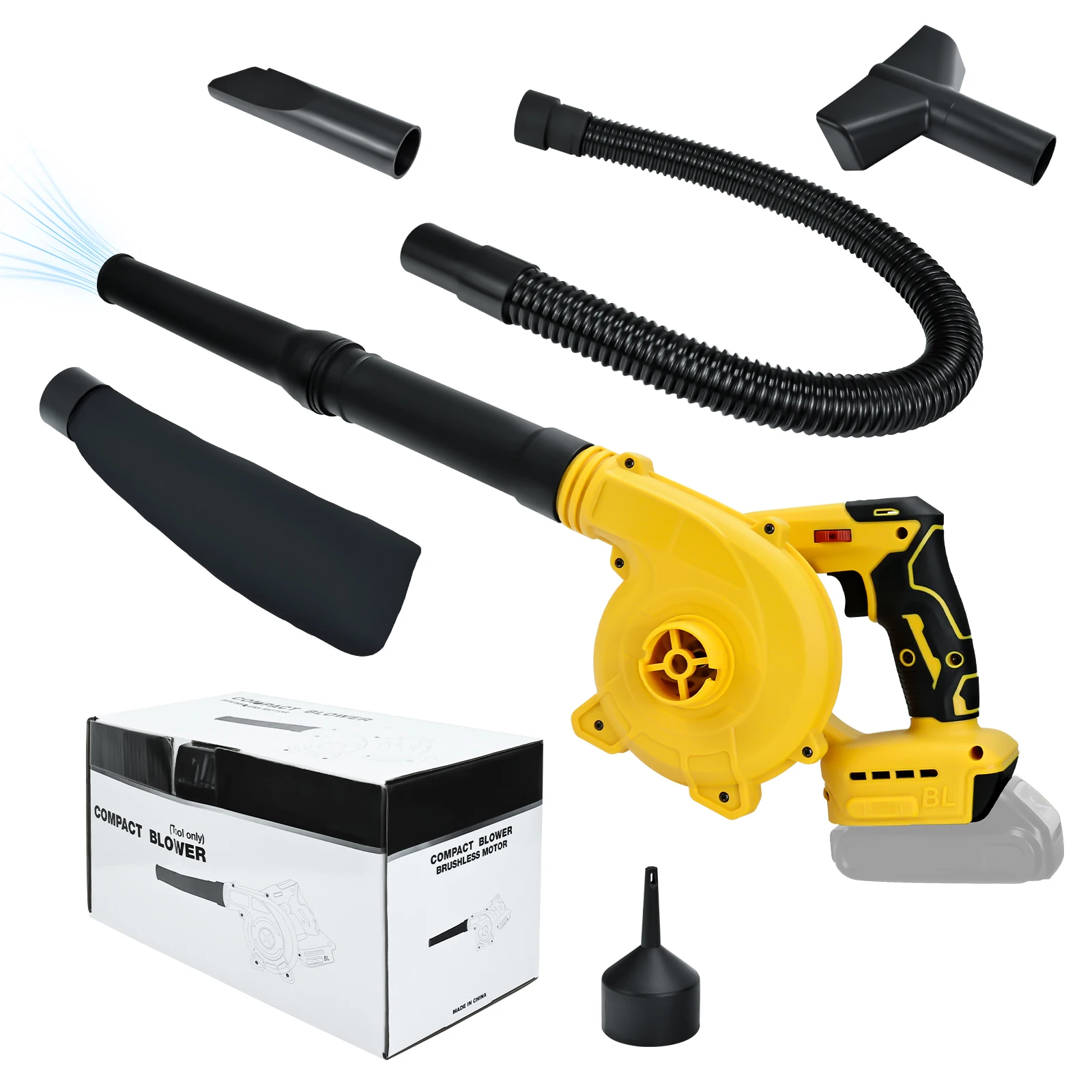 منفاخ أوراق شجر لاسلكي بدون فرش لبطارية ديوالت 20 فولت 6 سرعات 180 ميجا في الساعة 2 في 1 منفاخ كهربائي ومكنسة كهربائية (بدون بطارية)