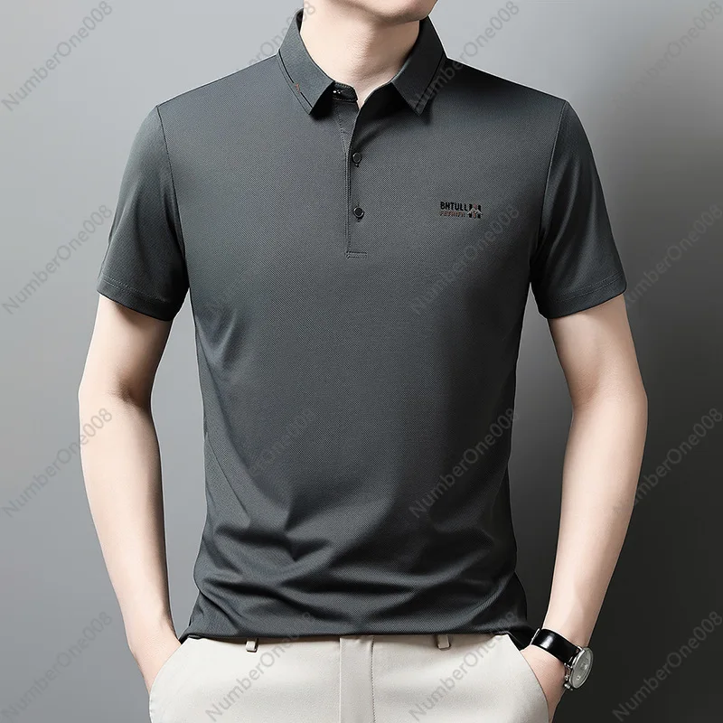 POLO Shirt Short-sleeved Men's Summer New Middle-aged Fashion Casual Solid Color Lapel Half-sleeved T-shirt Men's