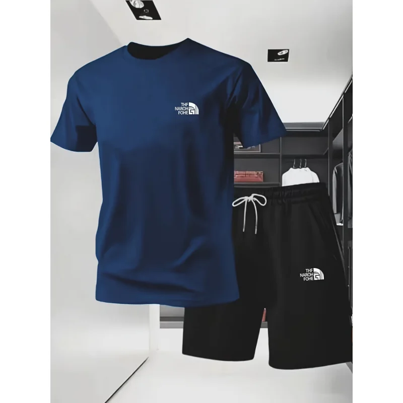 

Summer Men's Casual Sports Short SleeveTShirt+Shorts Suit，Comfortable and Breathable，Suitable for outdoor jogging and fitness