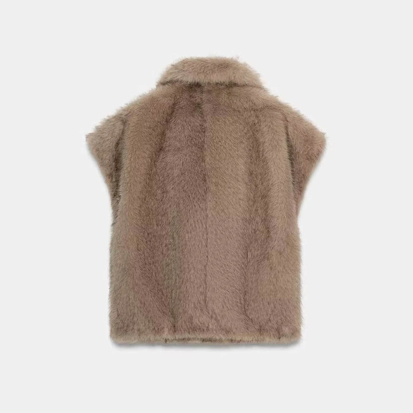 

Z 2025 новый женский жилет Sle с эффектом искусственного меха, персональный темперамент, модный, чистый цвет, другой материал 00%