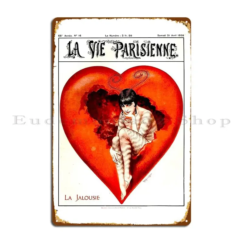 La Vie Parisienne Vintage 1928 Advertising Print Metal Plaque Poster Decoration Designing Classic Club Printed Tin Sign Poster