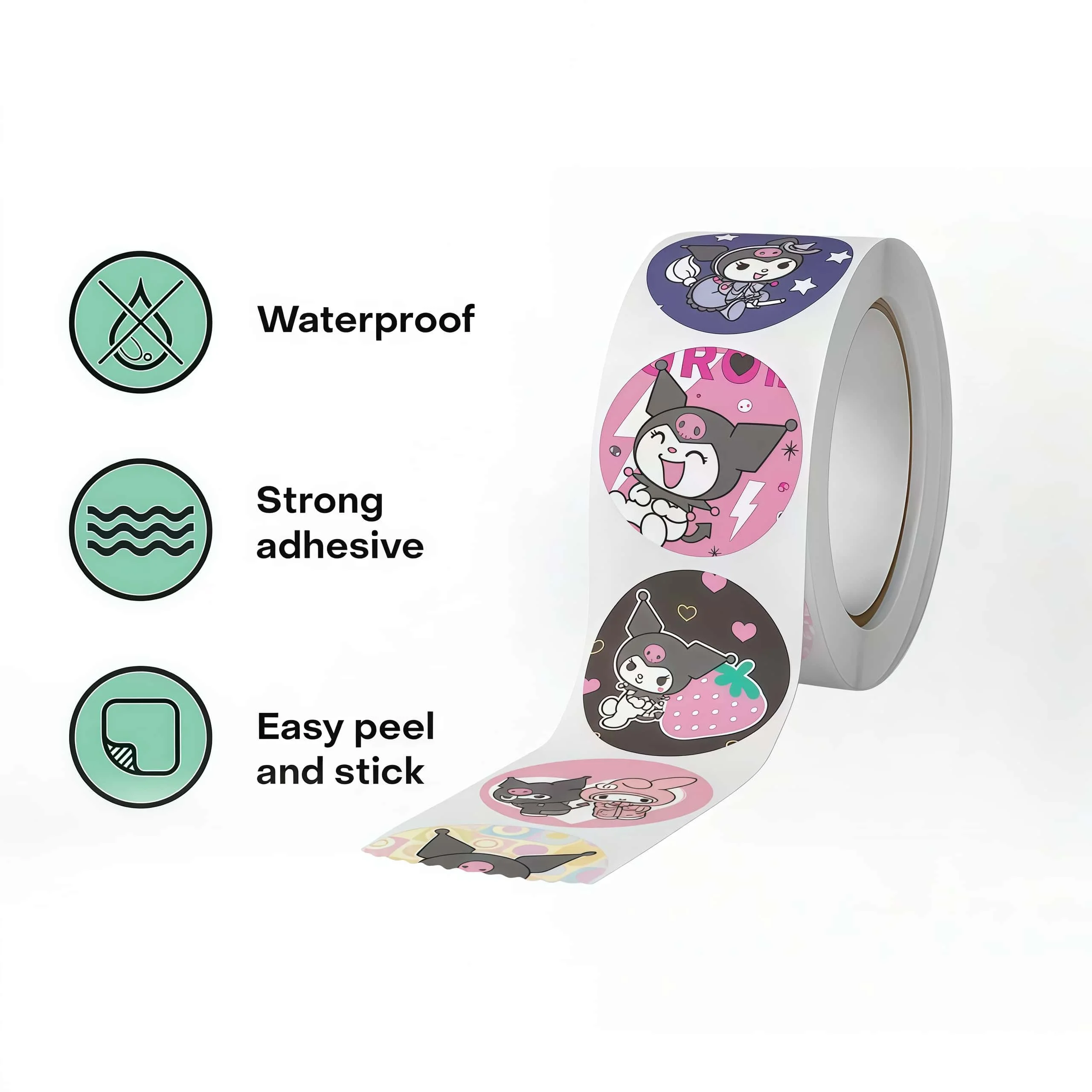 500 قطعة/لفة ملصقات كورومي لفة ملصقات زخرفية كرتونية لطيفة لمجلة سكرابوكينغ والهاتف المحمول هدية ذاتية الصنع #3