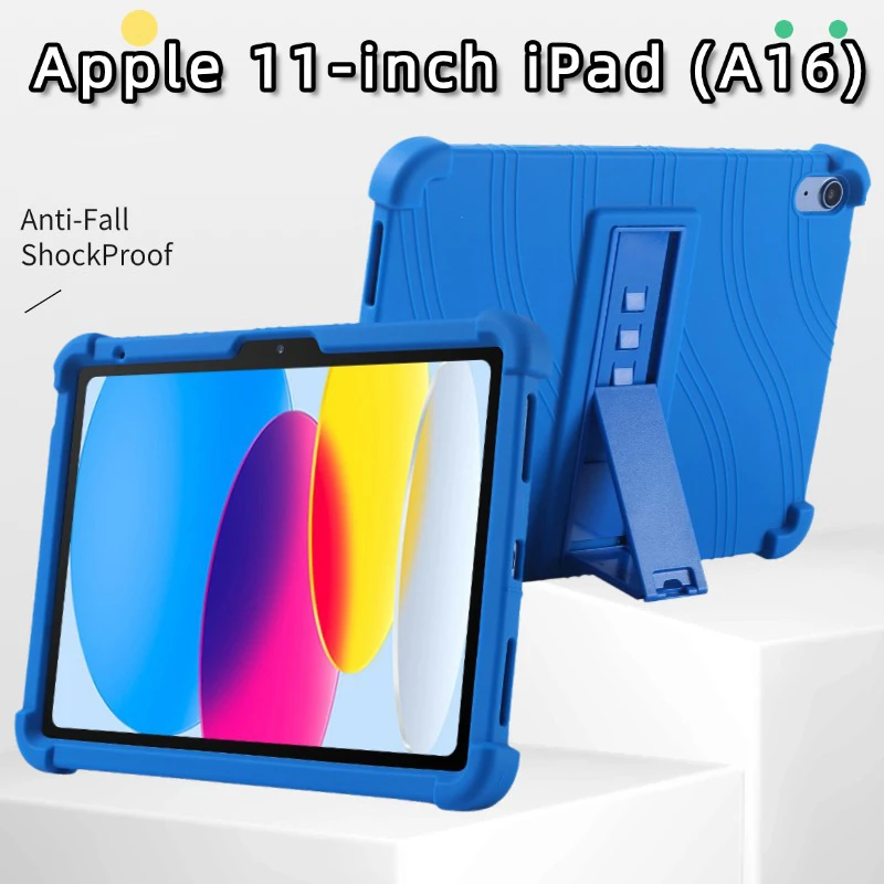 Tablet Case For iPad A16 11 A3270 Silicone Shell Sticker Cover Pouch For iPad Air M3 11 2025 A3269 A3271 A2899 Stand Accessories