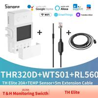 16/20A SONOFF TH Elite Origin Wifi Temperature Humidity Monitor Controller Switch With THS01/WTS01 Sensor Diy Smart Thermostatic