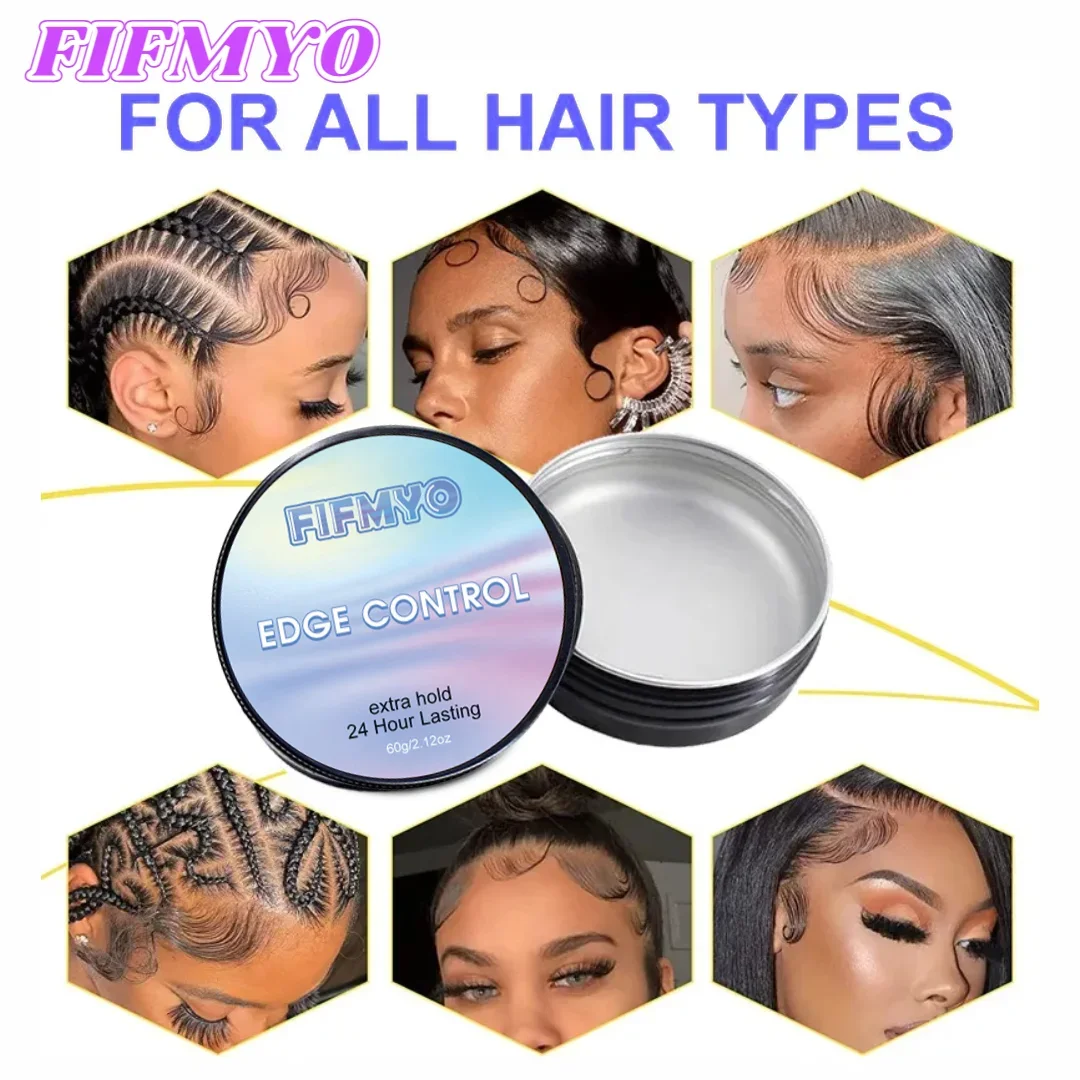 جل التحكم في حافة شمع الشعر من FIFMYO مع فرشاة تثبيت قوي، أداة مضادة للتجعد، كريم تصفيف الشعر المكسور