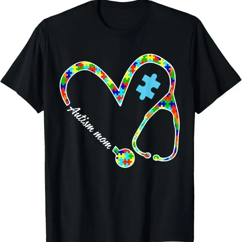 Autism Mom Puzzle Stethoscope Nurse Awareness Day T Shirt