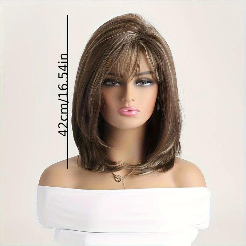European and American Women's Fashion Bang Short Synthetic Wig Full Headpiece for Halloween and Christmas