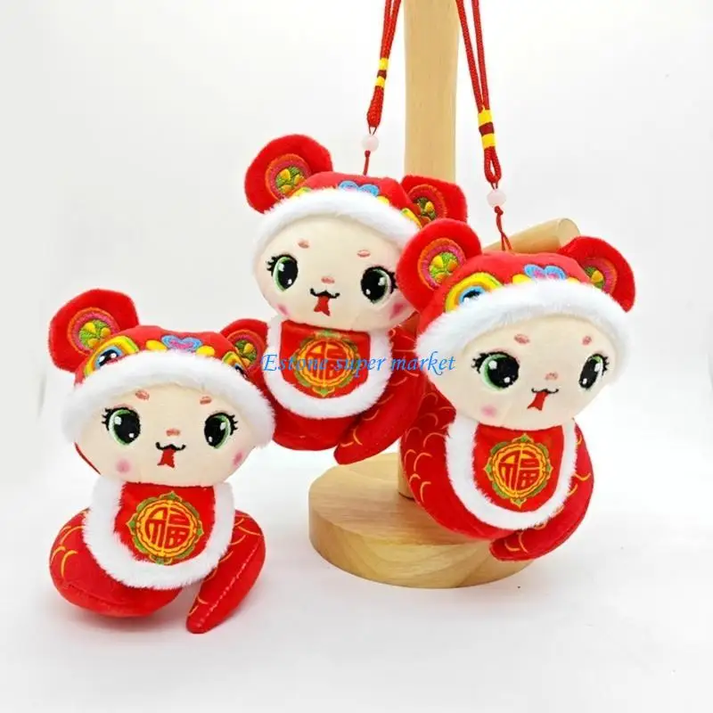 090B Lovely Bag Pendant Keychain Decorative Plushies Snake Mascots Stuffed Plush Toy