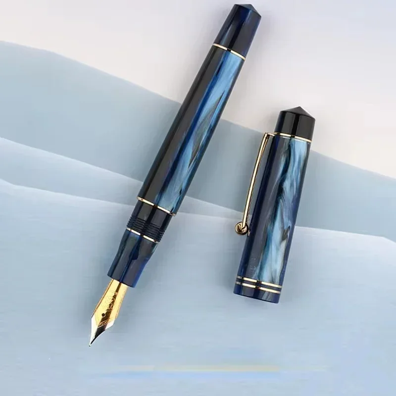 Majohn M800 Dark Blue Green Resin Fountain Pen German BOCK Nib F 0.5mm Business Office School Writing Supplies Stationery Pen