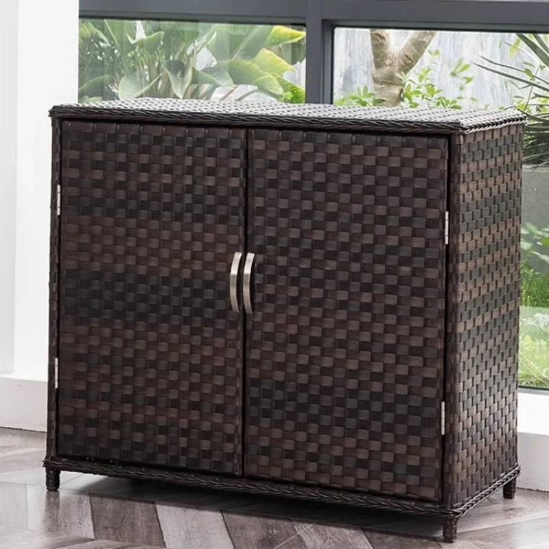 خزانة أحذية من الخيزران المنزلية، تخزين الفناء، مقاومة للماء، خزانة تخزين واقية من الشمس، درج أشتات، شرفة خارجية، متعددة الطبقات