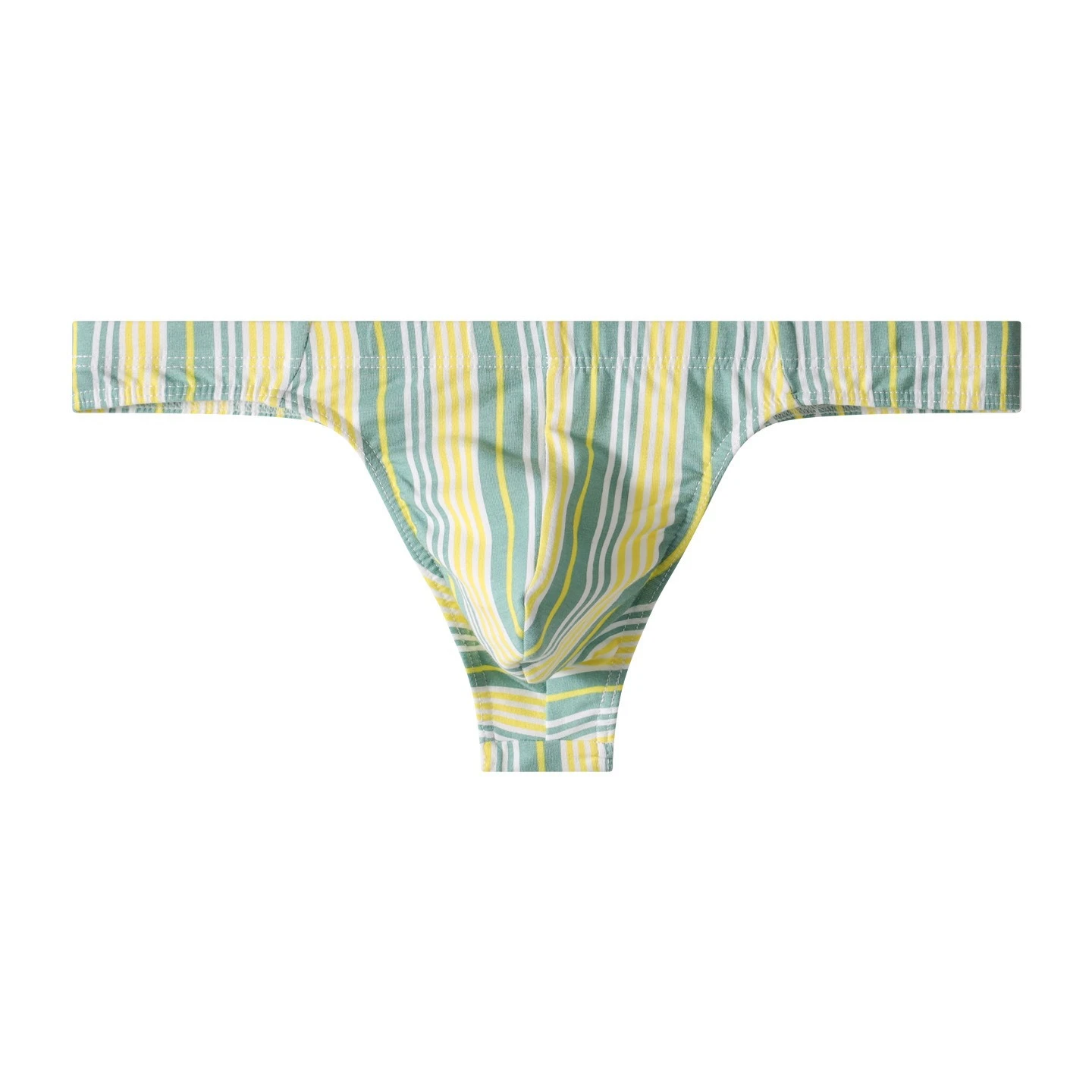 Sexy Striped Cotton Men Thong Underwear Breathable Low Rise Single T-back Panties