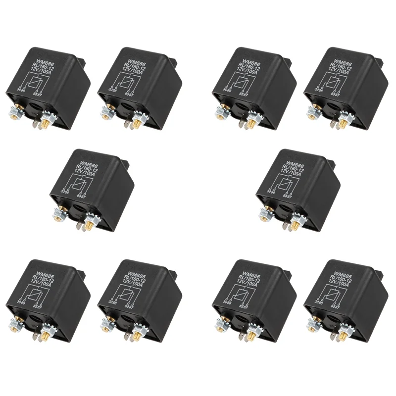 

10X 12V 100Amp 4-контактный сверхмощный переключатель включения/выключения разделенное реле заряда для авто лодки фургон черный