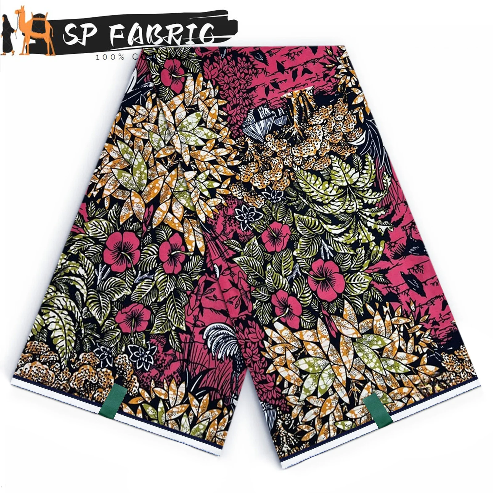 

Лидер продаж 2024 года, африканская восковая ткань, 6 ярдов, хлопковая пряжа с принтом, материал для модной женской одежды, свадебное платье, подарок