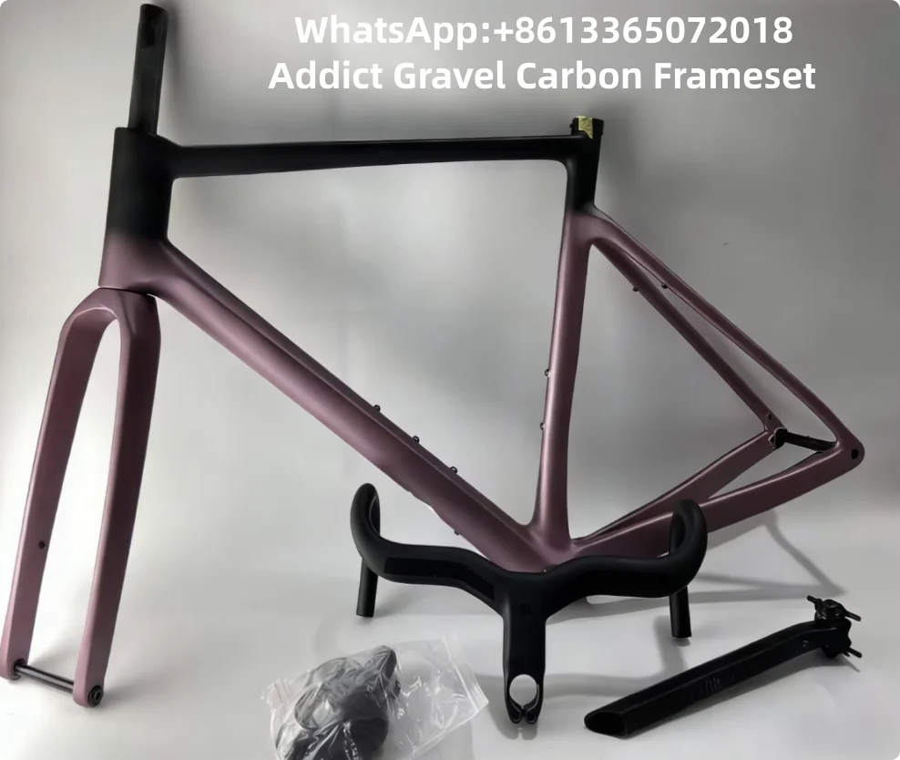 2025 Super light Carbon Fiber Gravel Bicycle Frameset Internal routing Grevil FRAME Custom colors+logo