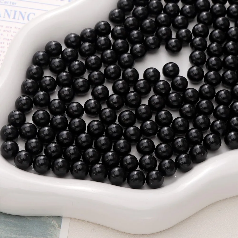 1.8/3/4/5/6/8mm Acrylic Black White Color Non-Hole Loose Round Beads DIY Jewelry Making Bracelet Necklace Handicraft Materials