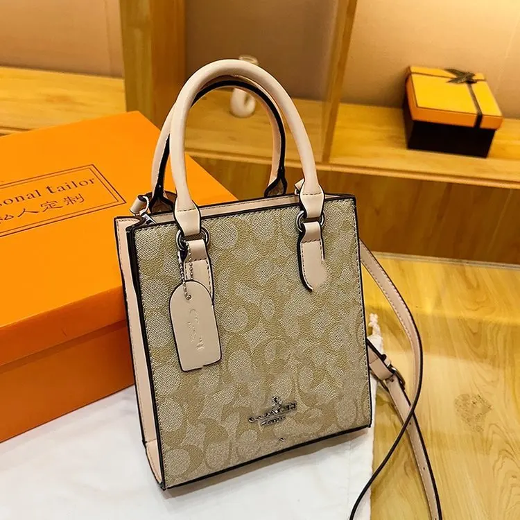 حقيبة حمل مطبوعة كلاسيكية جديدة للنساء، حقيبة كتف قماشية عصرية، محفظة كروس متعددة الاستخدامات للاستخدام اليومي، حقيبة يد ريترو شيك