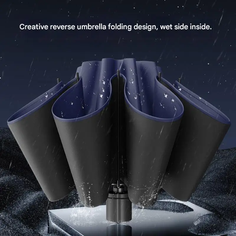 

Extra Large Reverse Umbrella Storm-resistant Thickened and Reinforced Windproof and Rainproof Men's Car-mounted Umbrella