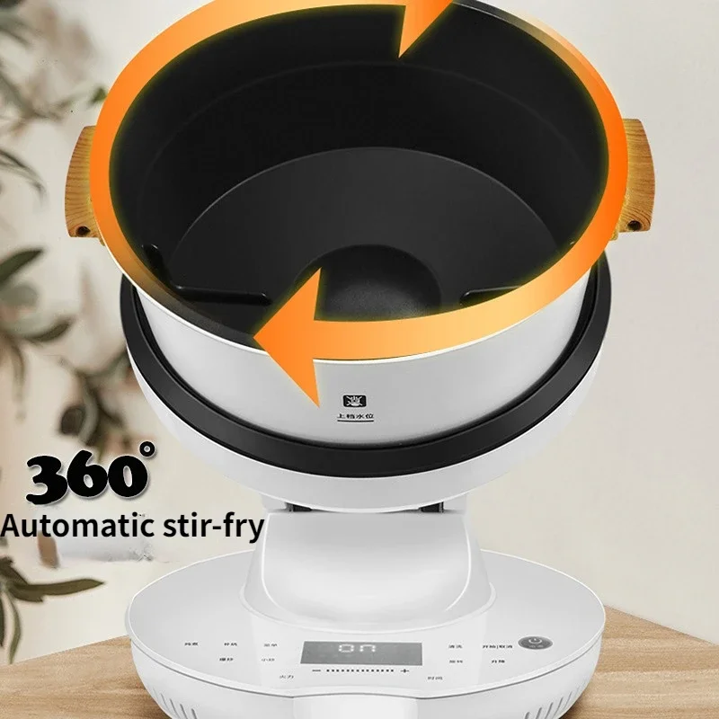 Máquina de cocina rotativa automática de 220V, olla eléctrica multifunción para freír, olla agitadora inteligente antiadherente, olla arrocera Wok CS260B