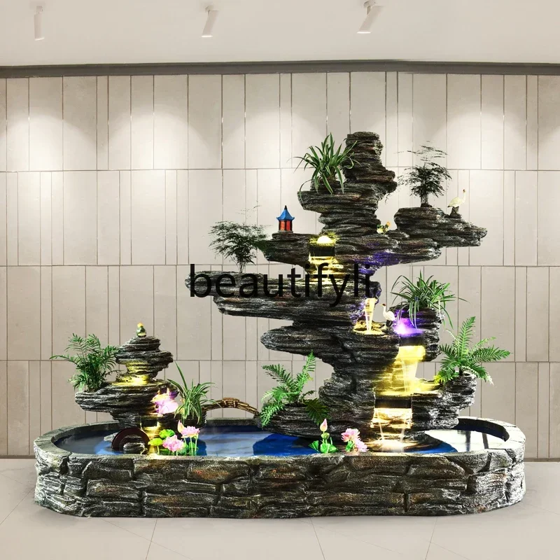 

Cy56 Large rockery, flowing water fountain ornament, yard pool landscaping, fish pond, courtyard garden landscape