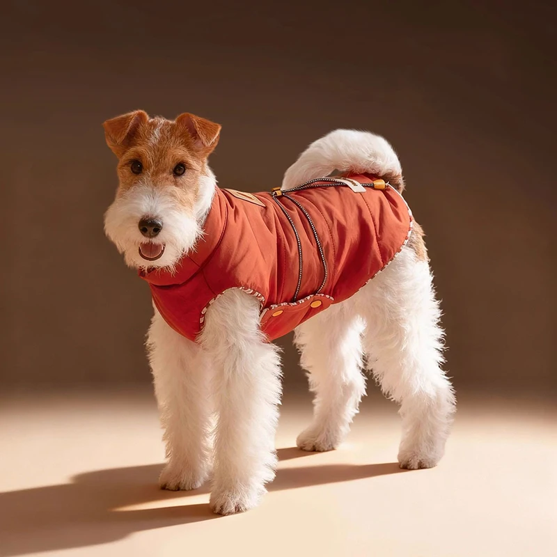 

Dog Warm Padded Vest with D-Ring Harness Hole Christmas Thickened Winter Coat for Small Dogs Outdoor Walking Cold Weather Puppy