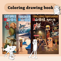 Italian Brainrot Kids Anime Cute Coloring Book Tung Tung Tung Sahur Developmental Toys Funny Meme Graffiti Drawing Toy Gift 2025