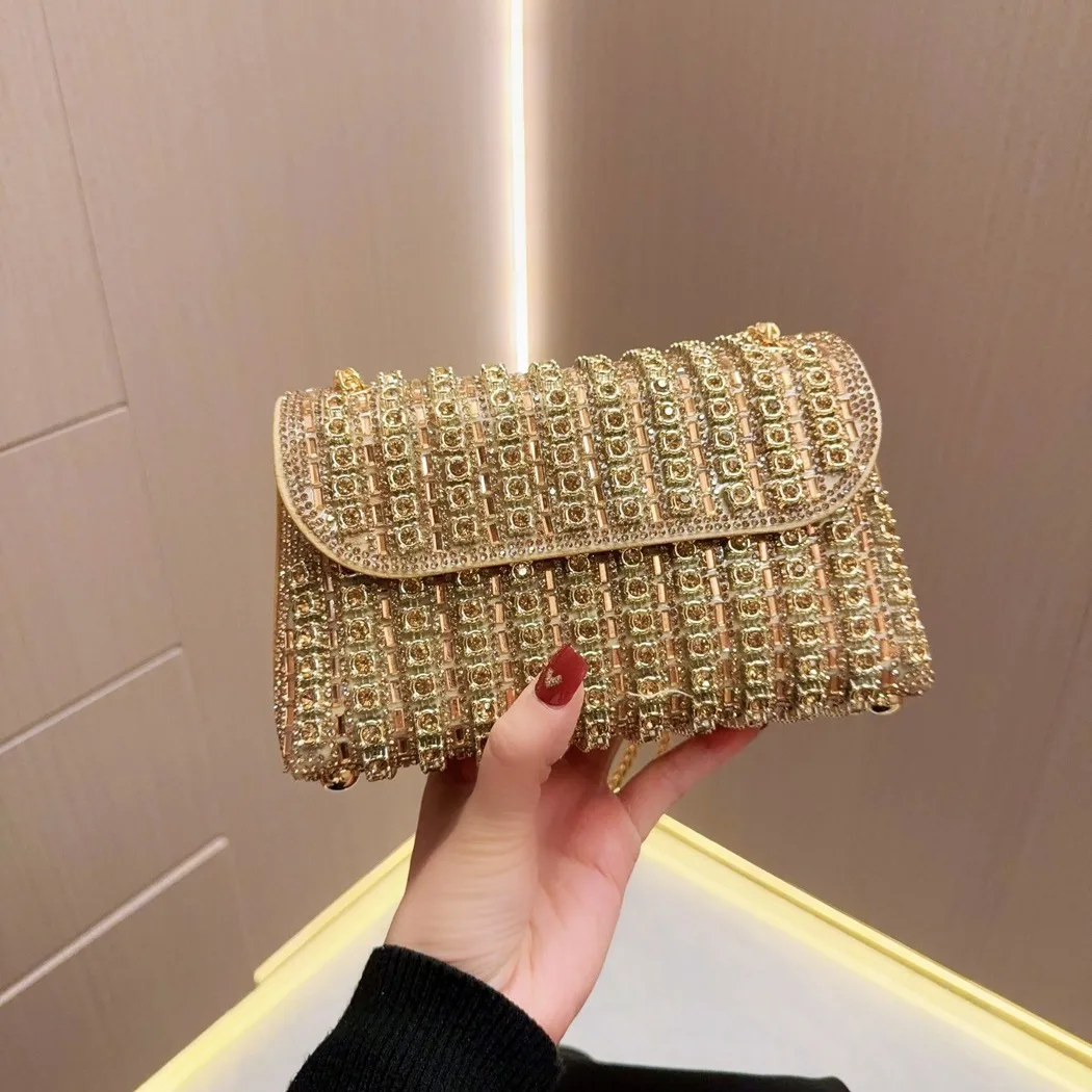 Bolso de mano de noche con diamantes de imitación para mujer, monederos de diseñador de lujo, bolso de hombro, monedero de cristal brillante