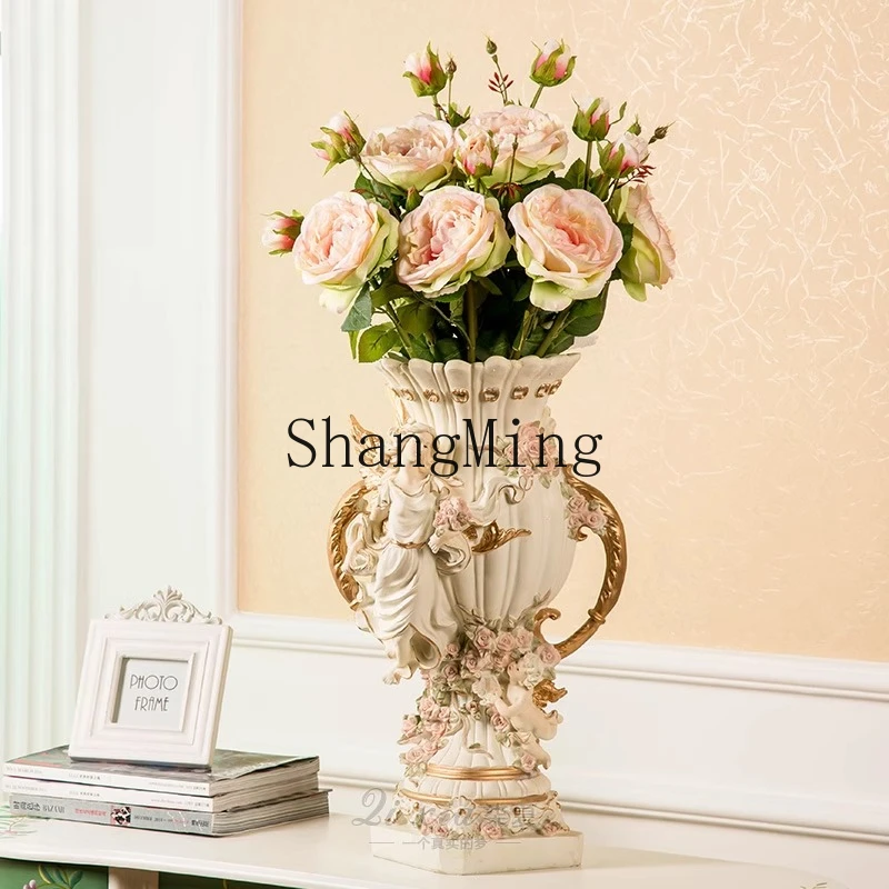 

SM floor-to-ceiling living room large light luxury ornaments flower arrangements modern TV cabinets with vase accessories