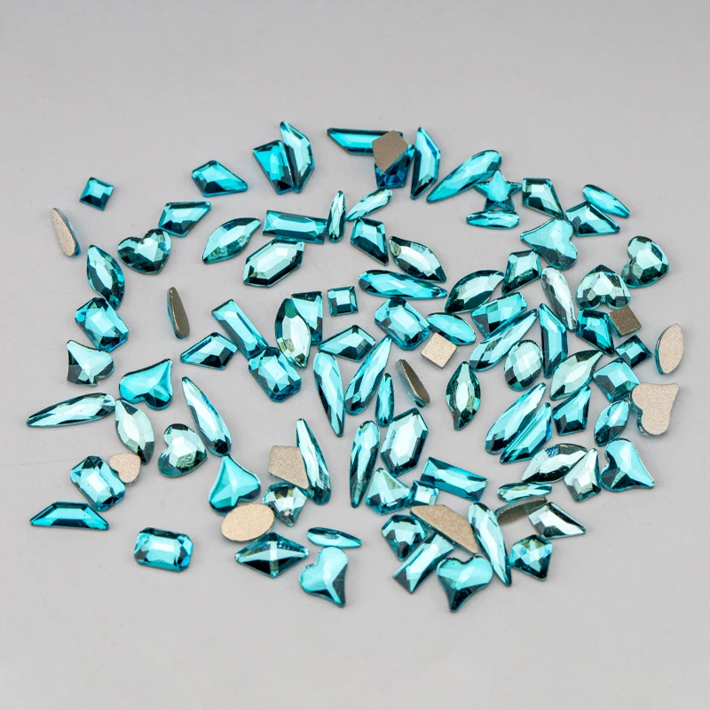 VDD Neueste Gemischte Formen Glas Kristall Strasssteine Flache Rückseite Glitzersteine für Nagelkunst DIY Dekorationen – Detail 4