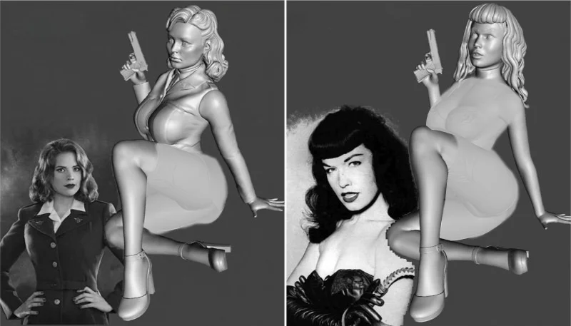 1/24 Maßstab Druckguss-Harz-Figurenmodellbausatz Peggy oder Betty Uniform Pin-Up Hobby Miniatur-Spielzeug Unmontiert Unbemalt