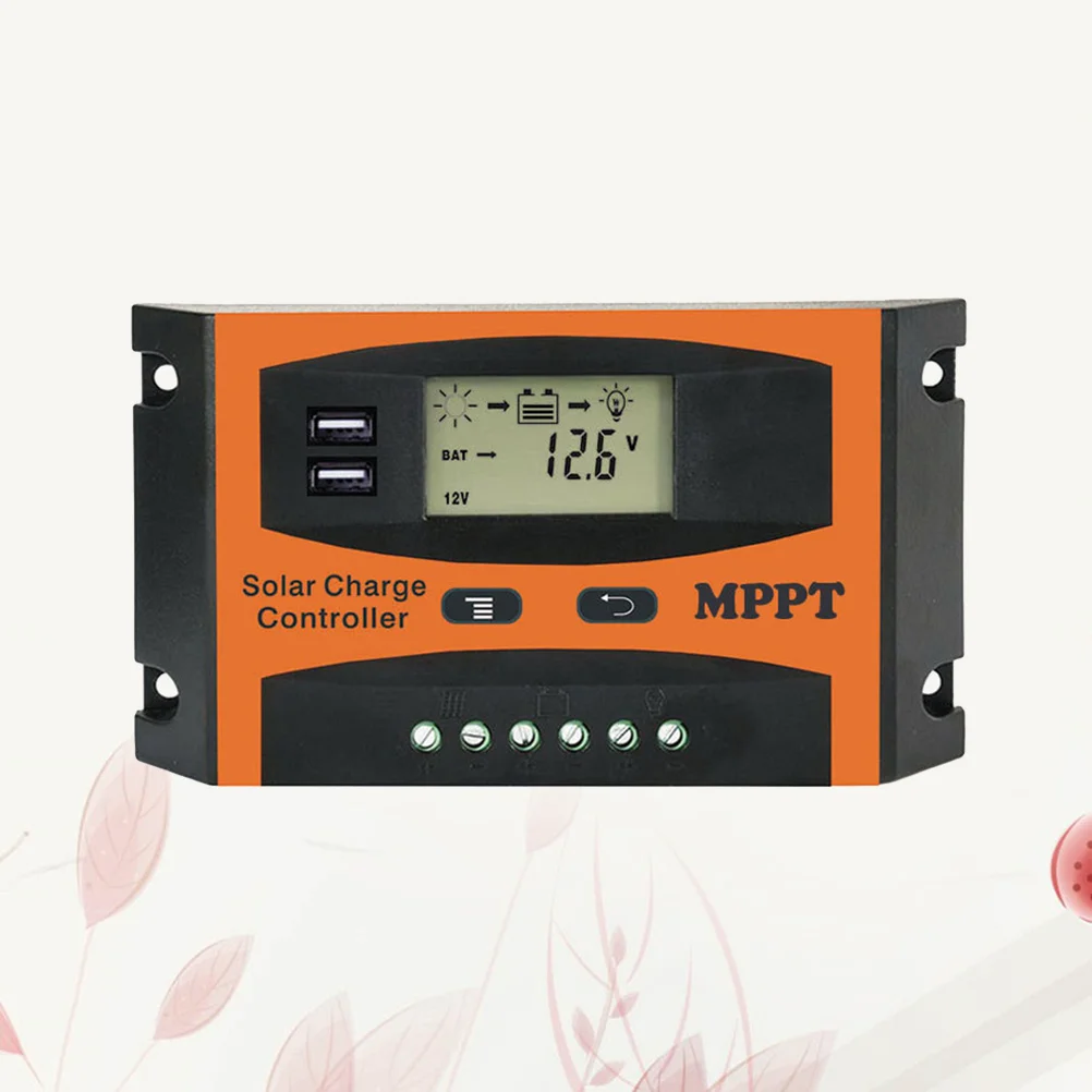 

30a Mppt Solar Generator Controller 12V 24V LCD Monitor Dual USB Stable Performance All Weather Use Solar Controller