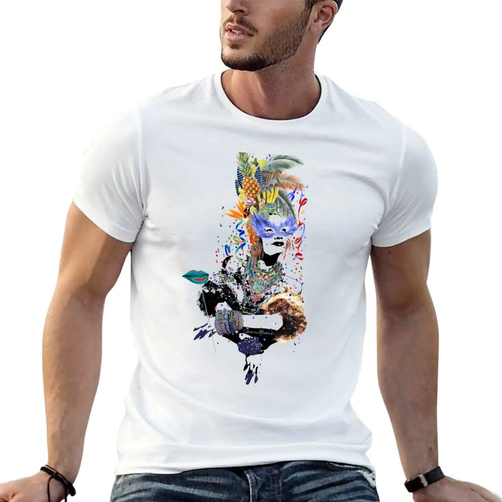 Camiseta Carmen Miranda em homenagem ao carnaval, camiseta masculina 100% algodão, camiseta masculina de algodão, camisetas masculinas de algodão, camiseta de algodão